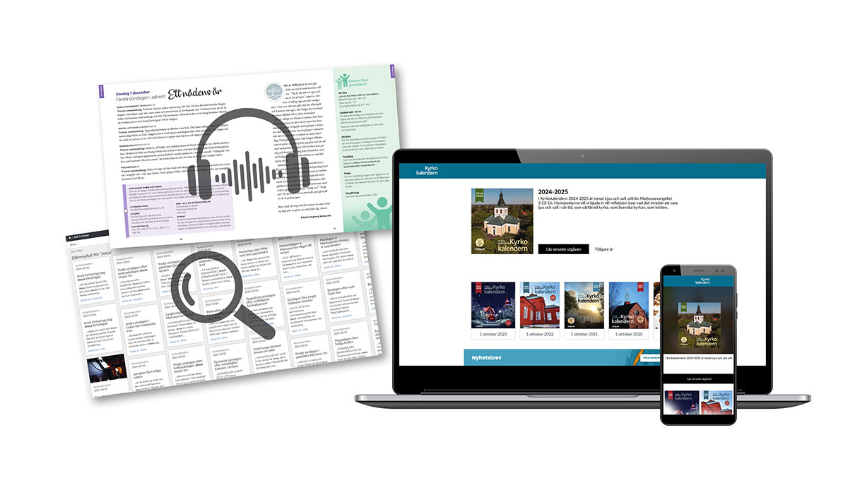 Kyrkokalendern i dator och telefon
