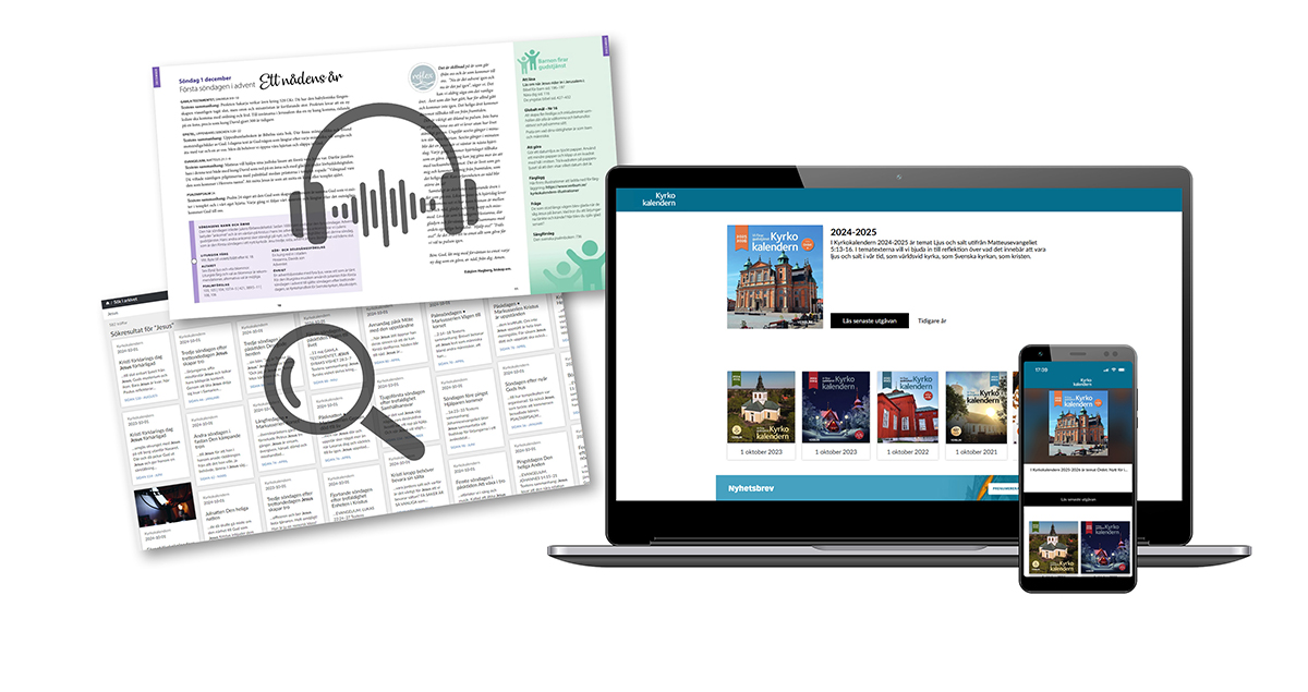 Kyrkokalendern i dator och telefon